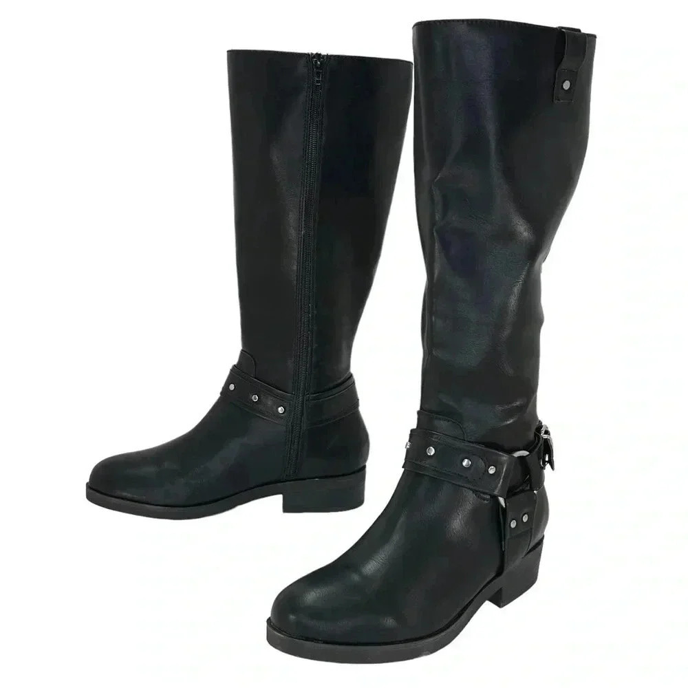 Madden Girl McKenzie Faux Leather Knee High Wide Calf Womens Boots Size 5M - Picture 9 of 10